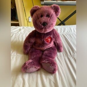 Purple Beanie Baby Buddies Collection Bear Plush